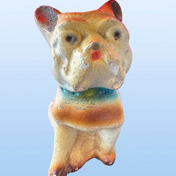 1940s chalkware carnival bulldog - Picture 1 of 5